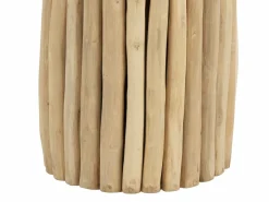 New Mesa auxiliar de teca - Color: natural - LUTIANA Mesa Auxiliar