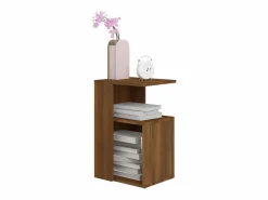Best Mesa auxiliar madera contrachapada marrón roble 36x30x56 cm Mesa Auxiliar