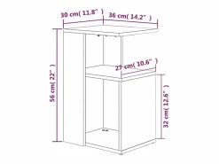 Best Mesa auxiliar madera contrachapada marrón roble 36x30x56 cm Mesa Auxiliar