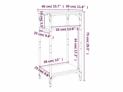 Clicnbuy Mesa auxiliar madera contrachapada roble Sonoma 40x30x75 cm