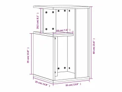 Clicnbuy Mesa auxiliar madera de ingeniería 35x35x60 cm