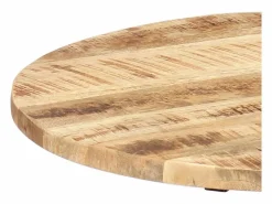New vidaxl Mesa auxiliar madera de mango y hierro fundido 60x(46-63) cm Marru00f3n