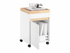 Sale Sobuy Mesa Auxiliar Mesa de Centro con 1 Puerta ASK03-W ES Blanco