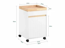 Sale Sobuy Mesa Auxiliar Mesa de Centro con 1 Puerta ASK03-W ES Blanco