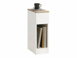 Online Sobuy Mesa Auxiliar Mesita de Noche con 1 cajón Mesa para salón Comedor 20 x 35 x 60 cm FBT111-WN ES Blanco
