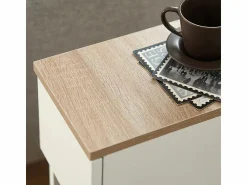 Online Sobuy Mesa Auxiliar Mesita de Noche con 1 cajón Mesa para salón Comedor 20 x 35 x 60 cm FBT111-WN ES Blanco