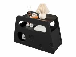 Sale Merax Mesa auxiliar móvil con estantes de almacenaje, aparador - 81x33x51,5 cm - MDF - Negro