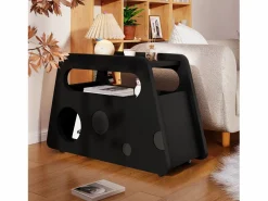 Sale Merax Mesa auxiliar móvil con estantes de almacenaje, aparador - 81x33x51,5 cm - MDF - Negro