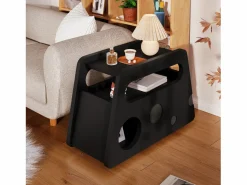 Sale Merax Mesa auxiliar móvil con estantes de almacenaje, aparador - 81x33x51,5 cm - MDF - Negro