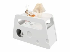 Merax Mesa auxiliar móvil con estantes de almacenaje, aparador - 81x33x51,5 cm - MDF -