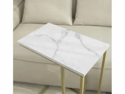 Sobuy Mesa Auxiliar para sofá Consola Mesita de Noche Mesa para portátil FBT87-G ES Dorado