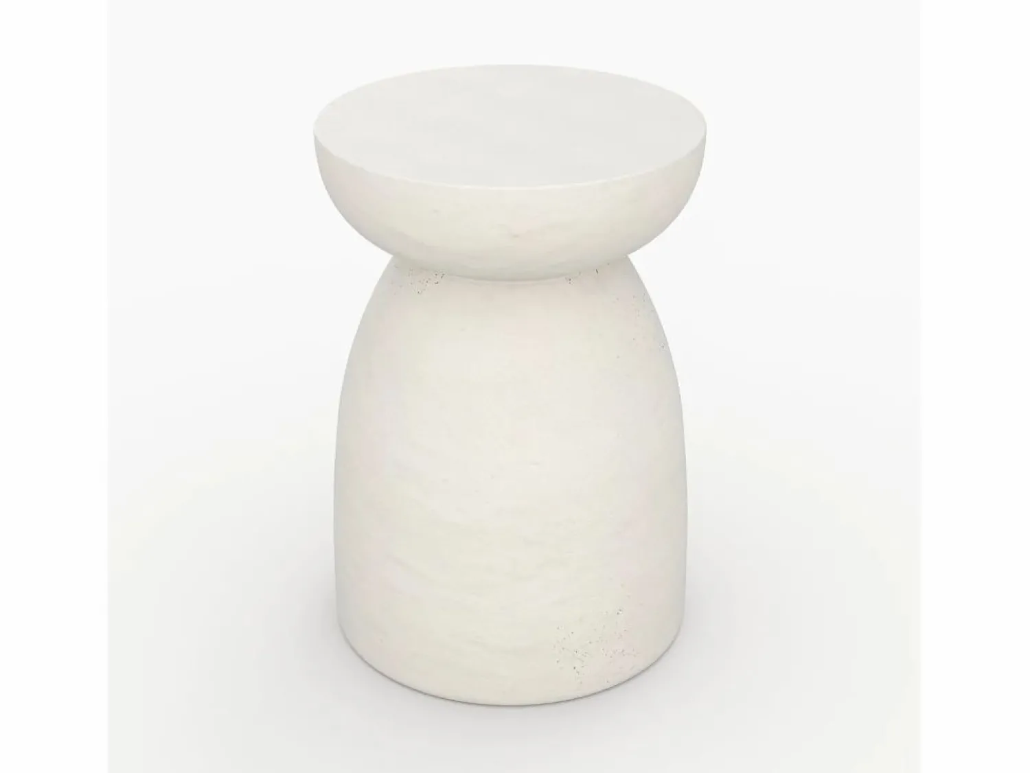 Mesa auxiliar redonda blanca de fibra de arcilla efecto cemento D35 cm - Capri Mesa Auxiliar