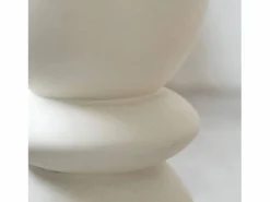 Outlet Rendez-Vous Déco Mesa auxiliar redonda blanca en fibra de arcilla efecto cemento D35 cm - Maupiti Blanco