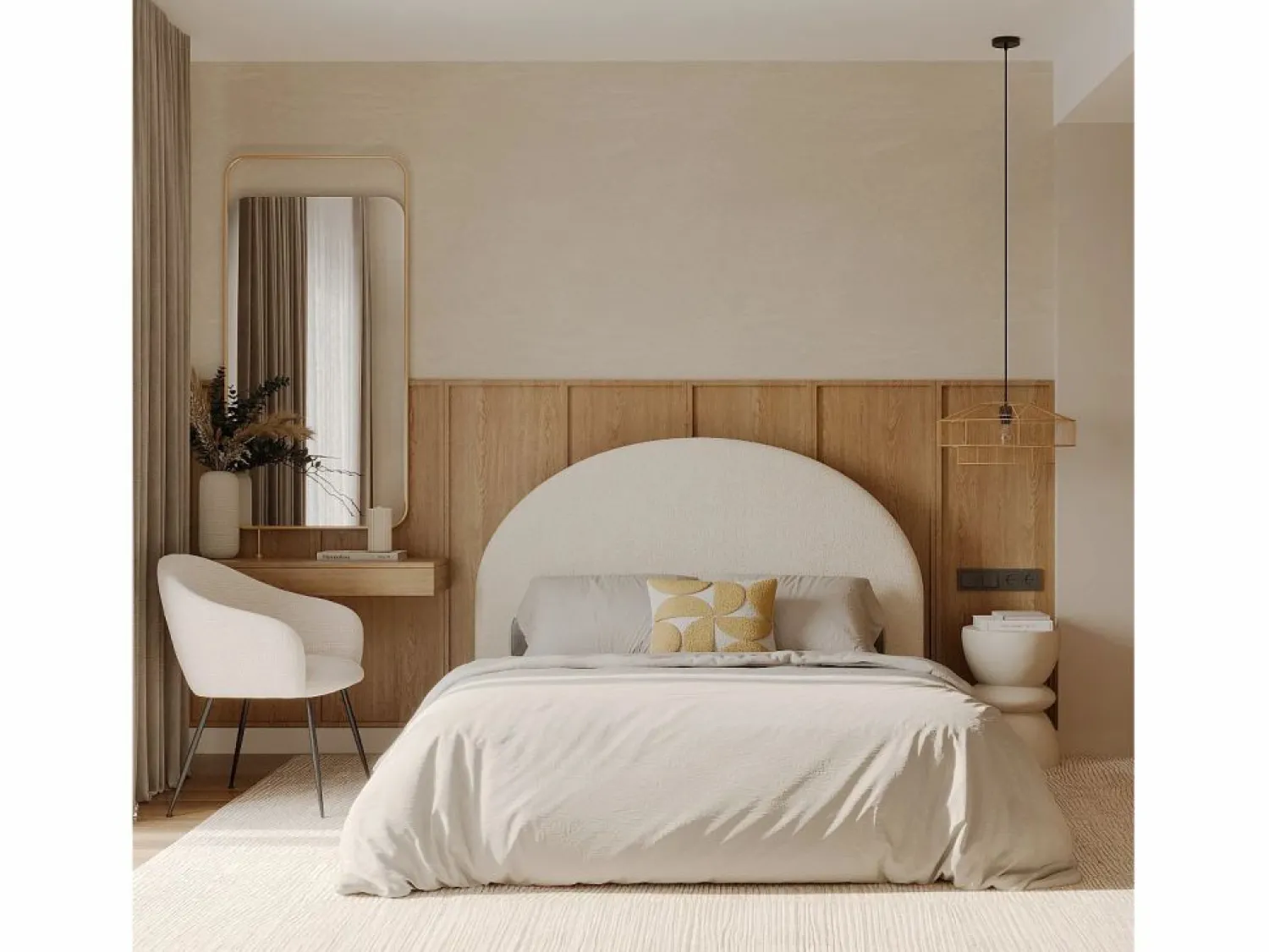Outlet Rendez-Vous Déco Mesa auxiliar redonda blanca en fibra de arcilla efecto cemento D35 cm - Maupiti Blanco