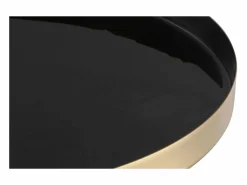 Miliboo Mesa auxiliar redonda de acero lacado y dorado 41 cm diám. SPLEEN
