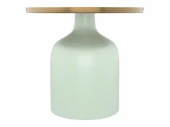 Hot Mesa auxiliar redonda de metal verde agua y latón D44,5 cm - Lyne Mesa Auxiliar