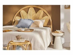 Miliboo Mesa auxiliar redonda diseño con almacenamiento en metal tierra quemada y madera maciza de mango H52 cm TAM
