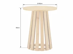 Outlet Happy Garden Mesa auxiliar redonda estilo escandinavo de madera LIV Marru00f3n