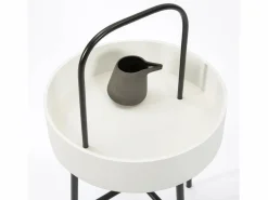 VS Venta-stock Mesa Auxiliar Redonda Jaipur, Tapa de MDF , Estructura metálica