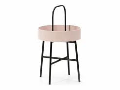 Best VS Venta-stock Mesa Auxiliar Redonda Jaipur, Tapa de MDF , Estructura metálica Rosa