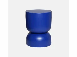 Outlet Sweeek Mesa auxiliar, rincón de sofá, mesita metal ø32 x h42cm Azul