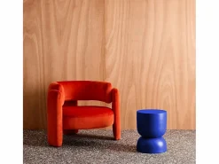 Outlet Sweeek Mesa auxiliar, rincón de sofá, mesita metal ø32 x h42cm Azul
