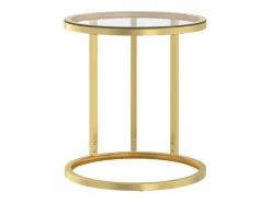 Best Mesa auxiliar vidrio templado transparente y 45 cm Mesa Auxiliar