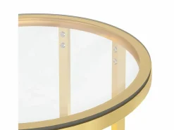 Best Mesa auxiliar vidrio templado transparente y 45 cm Mesa Auxiliar