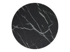 Discount Mesa auxiliar vidrio templado mármol negro y 45 cm Mesa Auxiliar