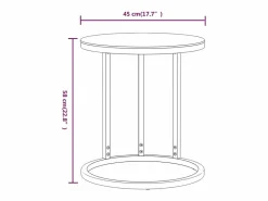 vidaxl Mesa auxiliar vidrio templado y mármol blanco 45 cm