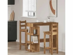 Outlet Mesa bar con estante almacenaje roble artisan 100x50x101,5 cm Mueble Bar