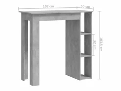 Hot Clicnbuy Mesa bar con estante contrachapada hormigón 102x50x103,5cm Gris