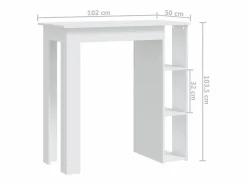 Clicnbuy Mesa bar con estante madera contrachapada 102x50x103,5cm