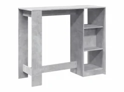 New Mesa bar con estante madera hormigón 124x46x103,5 cm Mesa Alta