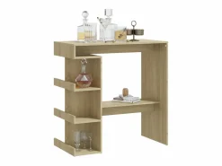 Online Mesa bar estante almacenaje contrachapada roble 100x50x101,5 cm ES626390 Marru00f3n