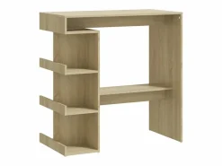 Clicnbuy Mesa bar estante almacenaje contrachapada roble 100x50x101,5 cm