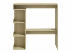 Clicnbuy Mesa bar estante almacenaje contrachapada roble 100x50x101,5 cm