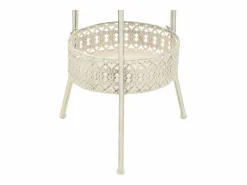 Clicnbuy Mesa bistró estilo vintage metal redonda 40x70 cm blanca Blanco