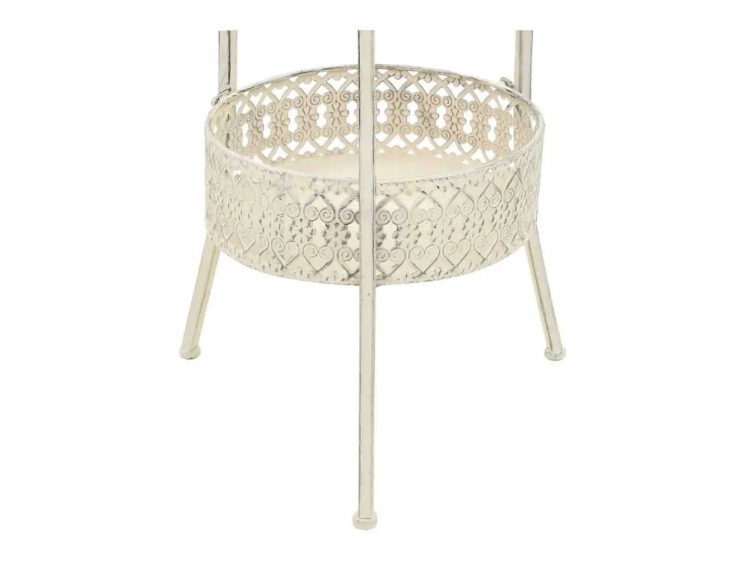 Clicnbuy Mesa bistró estilo vintage metal redonda 40x70 cm blanca Blanco