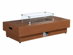 Online Mesa brasero de a gas rectangular y hoguera rectangular en MGO - SEROZA Brasero