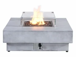 Online Mesa brasero gris de gas cuadrada con hoguera cuadrado en el centro en MGO - SEROZA Brasero