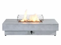 New Vente-unique Mesa brasero gris de gas rectangular con hoguera cuadrado en el centro de MGO - SEROZA Gris claro