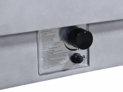 New Vente-unique Mesa brasero gris de gas rectangular con hoguera cuadrado en el centro de MGO - SEROZA Gris claro