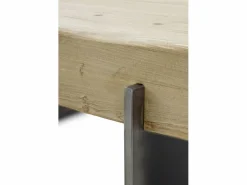 Online Mesa centro chapada en abeto con patas lacadas en color metálico Marru00f3n