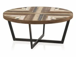 Mesa centro madera y patas metal