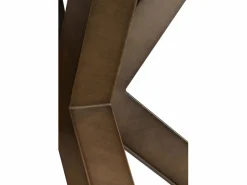 Discount Mesa cerámica extensible blanca 160/210x90 con pie metal color cobre Mesa Extensible