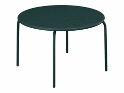 Hot MYLIA Mesa comedor jardín metal una mesa D.110cm y 4 sillas apilables - Verde - MIRMANDE Verde pino