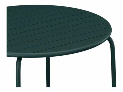 Hot MYLIA Mesa comedor jardín metal una mesa D.110cm y 4 sillas apilables - Verde - MIRMANDE Verde pino