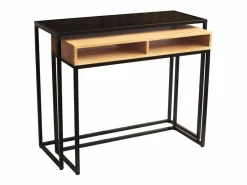 Miliboo Mesa consola / escritorio de madera de mango maciza y metal 100 cm YPKA