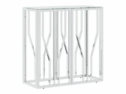 Clearance Mesa consola acero inoxidable y vidrio 70x30x70 cm Consola